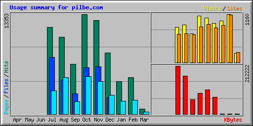 Usage summary for pilbe.com
